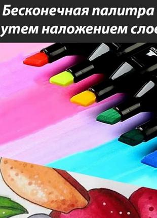 Набор маркеров для рисования touch 80 шт двусторонние профессиональные фломастеры для...