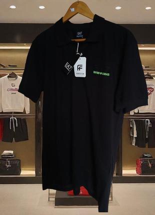 Emporio armani футболка поло мужская черная