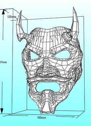 Маска uncle oni mask конструктор из картона papercraft паперкрафт игровой персонаж