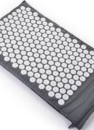 Акупунктурный массажный коврик acupressure mat or bed of nails серый