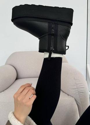 Черные женские зимние угги угги из натуральной кожи кожаные угги угги7 фото