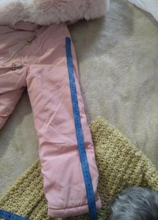 Куртка парка розовая с эко мехом на девочку