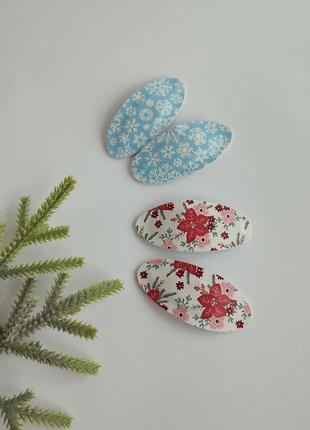 Заколки клик-клак, овальные заколки