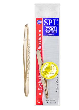 Пинцет для коррекции бровей spl скошенный золотой 9157