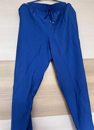Брюки широкие синие летние брюки женские легкие от f&f xl-xxl