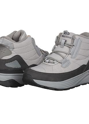 Женские серые текстильные кроссовки restime 20230