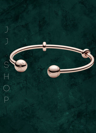Срібний відкритий браслет у позолоті rose 586477