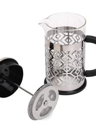 Заварник-френчпрес для чаю та кави 350 мл kamille сріблястий (2000002745198)3 фото