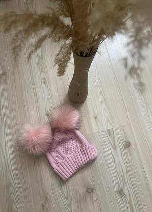 Шапка зимняя на девочку размер 2-3 года