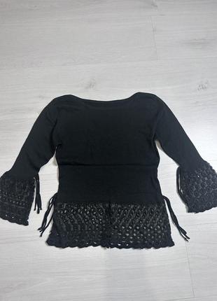 Кофта жіноча чорна з рукавами три чверті