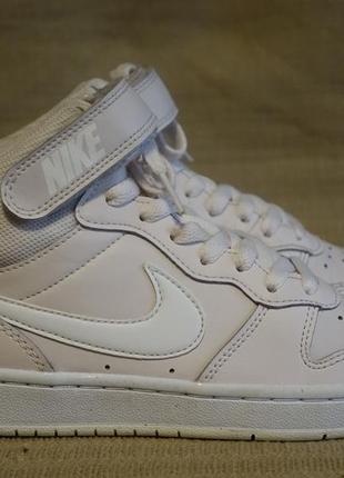 Нежно розовые высокие фирменные кроссовки  nike court borough mid 2 gs  35 1/2 р. ( 22,7 см.)