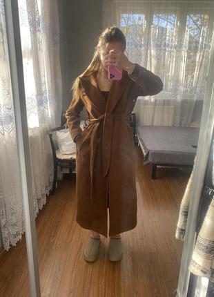 Пальто максі на запах
