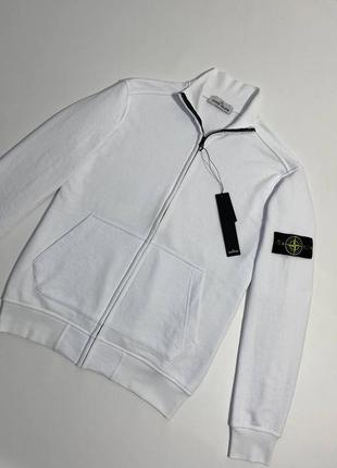 Топовая олимпийка от бренда stone island в белом цвете