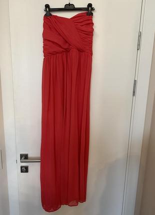 Длинное платье коралловое