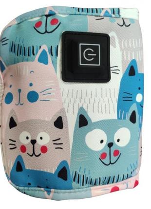 Портативный подогреватель для детских бутылочек котик с usb выходом