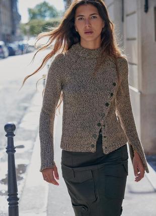 Шерстяной свитер с застежками zara