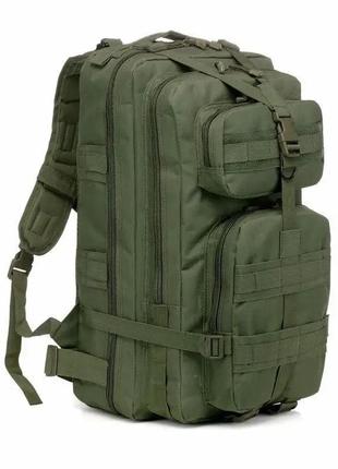 Тактичний комплект 2в1: військовий тактичний туристичний рюкзак 35 л олива + рукавички без найкраща ціна на3 фото