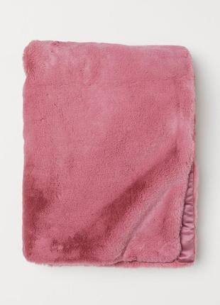 Плед зі штучного хутра з атласом н&m home оригінал