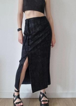 Юбка миди макси со змеиным принтом trussardi винтаж
