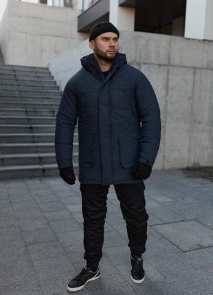 Зимова куртка, чоловіча парка, до -25, чорна, чиня та сіра, s,m,l,xl,xxl