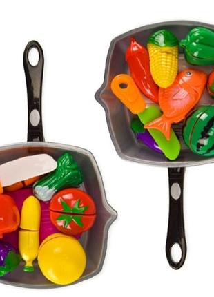 Іграшкові продукти на липучках 3016c зі сковородою