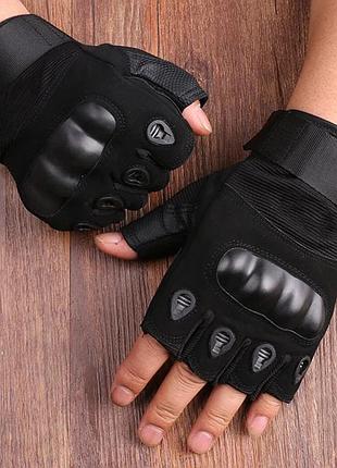 Тактические беспалые перчатки (велоперчатки, мотоперчатки) eagle tactical et-01 black размер l 8