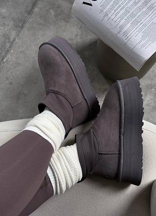 Ugg classic mini dipper grey premium, уги