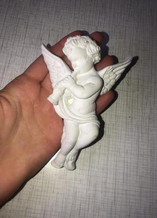 Янгол декор на стену скульптура из гипса белый