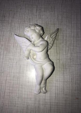 Янгол декор на стену скульптура из гипса белый
