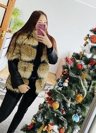 Шуба из лисички кожаная куртка автоледи/шуба лиса