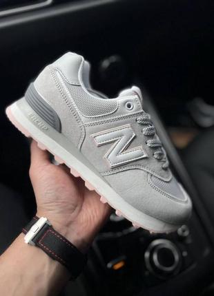 Кроссовки женские new balance 574 gray &amp; pink