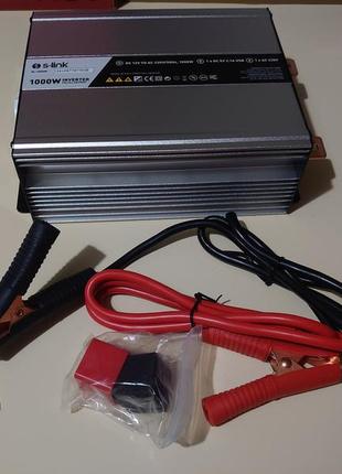 Инвертор 2000вт s-link экспортный вариант(евростандарт) для котлов,холодильников.рабочая мощн.1000w. 12/220v 7