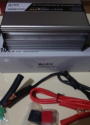 Инвертор 2000вт s-link экспортный вариант(евростандарт) для котлов,холодильников.рабочая мощн.1000w. 12/220v 5