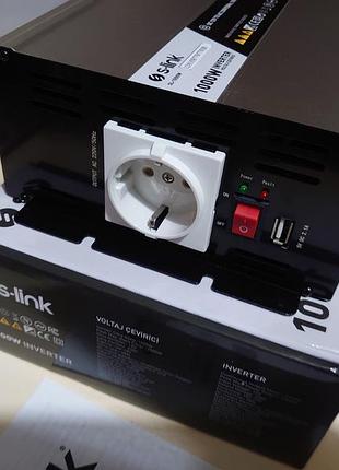 Инвертор 2000вт s-link экспортный вариант(евростандарт) для котлов,холодильников.рабочая мощн.1000w. 12/220v 2