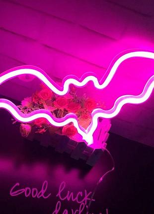 Нічний світильник neon sign — bat