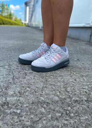 Женские-подростковые кроссовки adidas forum low из замши ткани, размер 36-41