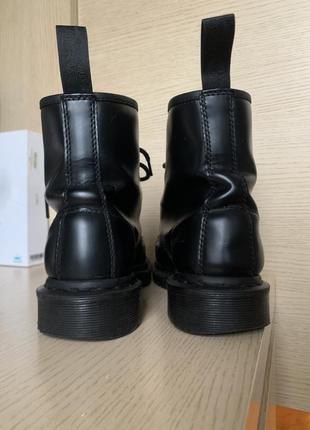 Чоботи черевики  dr. martens оригінал, ботинки мартінс оригінальні чорні шкіра шкіряні, 1460 mono 394 фото