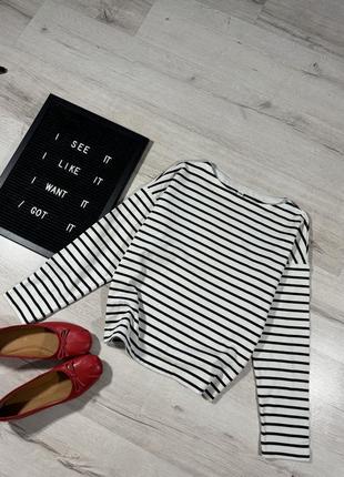 Плотный лонгслив в полоску uniqlo