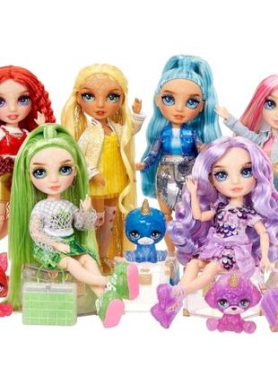Лялька rainbow high amaya (rainbow), violet with slime kit & pet - рейнбоу хай амайя (веселка), вайолет, рубі з набором слизi та домашнім улюбленцем