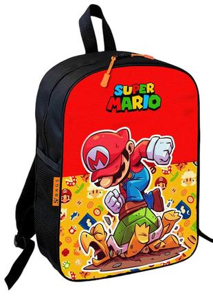 Рюкзак школьный детский супер марио "super mario" 36х27 см  для мальчика (0439)