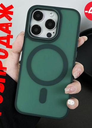 Чехол magnetic color с magsafe для iphone 13 pro (forest green)