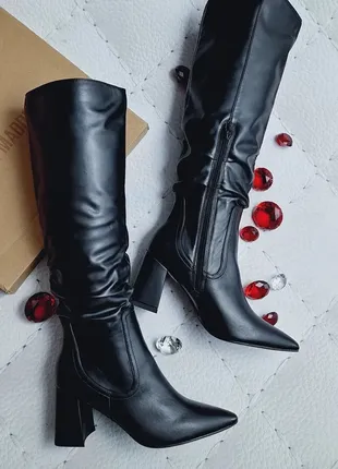 Steve madden оригінал чорні високі чоботи на підборах