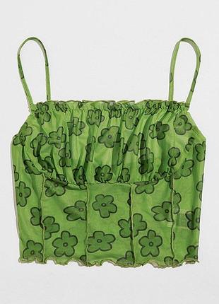 Кроп-топ сетка в цветочный принт от shein 🌸