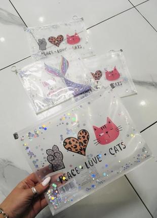 Набор пластиковых папок с глиттером формат а5