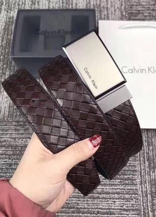 Подарочный мужской набор calvin klein 2 ремня + пряжка6 фото