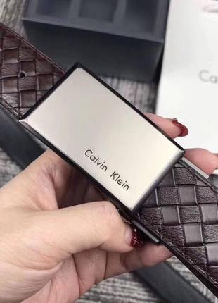 Подарочный мужской набор calvin klein 2 ремня + пряжка7 фото
