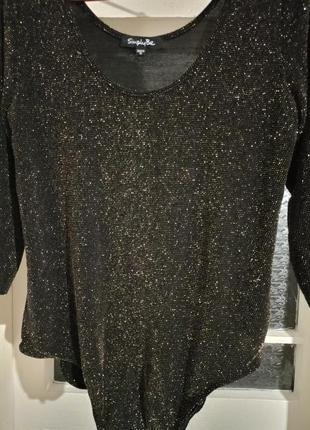 Блестящий боди 16р, хл