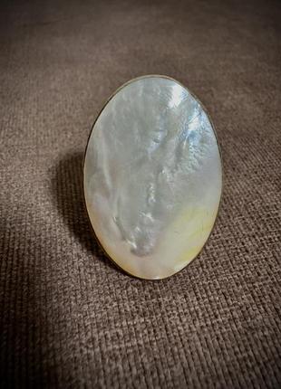 Серебрянное кольцо 925, серебро, перламутр, раковина, срібне кільце