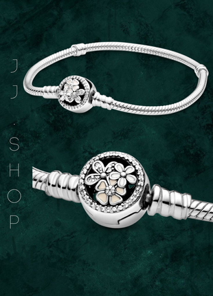 Серебряный браслет «цветы» пандора 590744cz