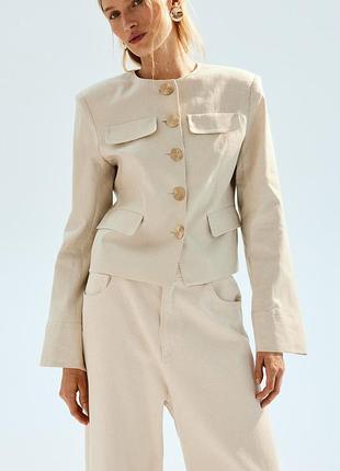 Жакет льняной h&m размер 36(s)